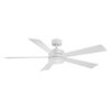 Modern Forms Wynd 5-Blade Smart Ceiling Fan 60in Matte White with 3000K LED Light Kit and Remote Control FR-W1801-60L